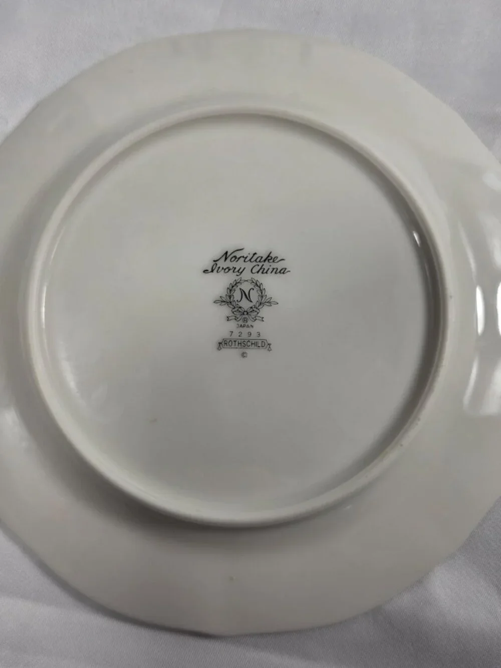 TWO Noritake Rothschild Bread Plates Ivory Blue Band with Pink Flowers